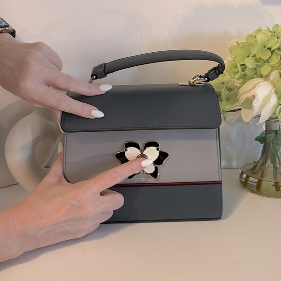 Furla Navy and Light Gray Satchel - Picture 6 of 11